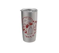 Y2K 90s Creepy Raccoon Evil Laugh Under the Moon Vaso térmico de acero inoxidable de doble pared