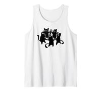 Y2K 90s Cute Cats and Tomcats Bailando Alrededor de un pez Camiseta sin Mangas