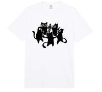 Y2K 90s Cute Cats and Tomcats Bailando Alrededor de un pez Comfort Colors Adult Heavyweight T-Shirt