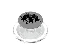 Y2K 90s Cute Cats and Tomcats Bailando Alrededor de un pez PopSockets PopGrip para MagSafe