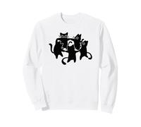 Y2K 90s Cute Cats and Tomcats Bailando en un círculo Sudadera