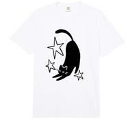 Y2K 90s Cute Sleepy Cat Tomcat Estiramiento bajo Las Estrellas Comfort Colors Adult Heavyweight T-Shirt