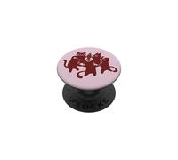 Y2K 90s Cute Tomcats y Gatos Bailando Alrededor de un pez PopSockets PopGrip Adhesivo