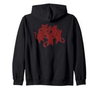 Y2K 90s Cute Tomcats y Gatos Bailando Alrededor de un pez Sudadera con Capucha