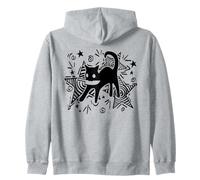 Y2K 90s juguetón Gato Lindo Gato con Cuchillo bajo Estrellado Sudadera con Capucha