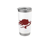 Y2K 90s Lazy Chubby Tomcat Cat por Fish Bones Vaso térmico de acero inoxidable de doble pared