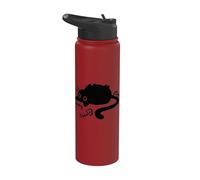 Y2K 90s Lazy Gordito Gato Tomcat en su espalda por Fish Bones Stainless Steel Insulated Water Bottle
