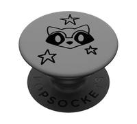 Y2K 90s Lindo mapache bajo el cielo estrellado PopSockets PopGrip Adhesivo