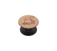 Y2K 90s Perezoso Gordito Tomcat Gato Hambriento Después De Pescado PopSockets PopGrip Adhesivo