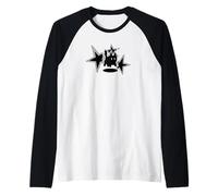 Y2K 90s Scary Cat Tomcat está asustado bajo Big Stary Camiseta Manga Raglan