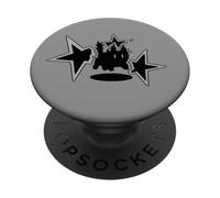 Y2K 90s Scary Cat Tomcat está asustado bajo Big Stary PopSockets PopGrip Adhesivo