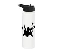 Y2K 90s Scary Cat Tomcat está asustado bajo estrellado Stainless Steel Insulated Water Bottle