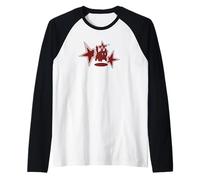Y2K 90s Scary Tomcat Cat está asustado bajo Big Stary Camiseta Manga Raglan