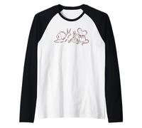 Y2K 90s Tea Time con ratón Caracol y Gusano Camiseta Manga Raglan