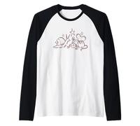 Y2K 90s Tea Time Debajo de Las Estrellas con ratón Caracol y Gusano Camiseta Manga Raglan
