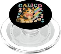 Y2K Calico Cat Design con relámpagos y Flores PopSockets PopGrip para MagSafe