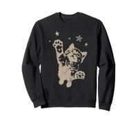 Y2K Cat Jumping Stars 90s 2000s Grunge Silly Vintage Graphic Sudadera