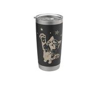 Y2K Cat Jumping Stars 90s 2000s Grunge Silly Vintage Graphic Vaso térmico de acero inoxidable de doble pared