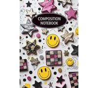 Y2K Composition Notebook for Teens - Retro Pop Design with Bold Doodle Stars, Smiley Faces, Metallic Checkers & Neon Pinks - Trendy Gen Z Aesthetic ... & Writing: For School Notes & Journaling