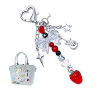Y2K estética fresa mariposa accesorios,colgantes de metal, llaveros de cuentas,llaveros creativos personalizados, colgantes de teléfono móvil,para niñas mujeres bolso colgante colgante