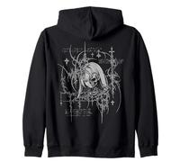 Y2K Grunge Anime Goth Alt Sigilism Japanese Zombie Graphic Sudadera con Capucha