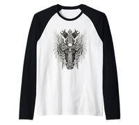 Y2K Grunge Arte Gótico Alternativo Calavera Cruz Moda Gotica Camiseta Manga Raglan