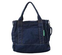 Y2k Grunge Denim Crossbody Bag Estética Punk Dark Shoulder Bag Japanese Harajuku Coquette Satchel Bag Preppy Stuff, Azul oscuro, Talla única