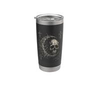 Y2K Grunge Goth Skull Sigil Dark Academia Occult Graphic Vaso térmico de acero inoxidable de doble pared