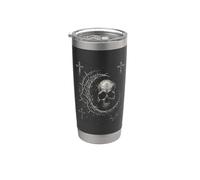 Y2K Grunge Goth Skull Sigil Dark Academia Occult Graphic Vaso térmico de acero inoxidable de doble pared