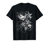 Y2k Grunge Skull Wings 2000s 90s EMO Harajuku Goth Camiseta gráfica económica