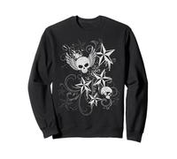 Y2k Grunge Skull Wings 2000s 90s EMO Harajuku Goth Sudadera