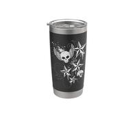 Y2k Grunge Skull Wings 2000s 90s Emo Harajuku Goth Vaso térmico de acero inoxidable de doble pared