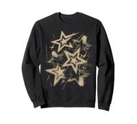 Y2k Grunge Stars 2000s Beige Cyber Vintage Graphic Sudadera