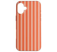 Y2K Indie Rayas Naranja Estética Retro Diseño Gráfico Carcasa para iPhone 16 Plus