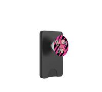 Y2K McBling Estética Rosa Caliente Negro Zebra Kiss Lips Print PopSockets PopWallet para MagSafe