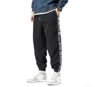 Y2K - Pantalones deportivos de pana para hombre con patrones florales únicos para un estilo moderno (talla L, negro)