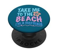 Y2K Take Me to The Beach I'm a Mermaid Retro 2000s Aesthetic PopSockets PopGrip Adhesivo