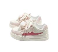 Y2k - Tenis gruesos para mujeres y niñas, bonitos zapatos para caminar con suela gruesa para viajes y regalar, Blanco y rosa (White and Pink), 37 EU
