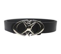 Y2K - Vaqueros para mujer, cinturón de piel, diseño gótico de estrella con hebilla plateada, cinturón punk para vestir, Black-moon Star, Fits 28" -36 " Waist