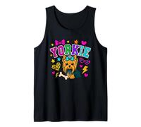 Y2K Yorkie Dog Gráfico con Estrellas e Iconos atrevidos Camiseta sin Mangas