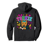 Y2K Yorkie Dog Gráfico con Estrellas e Iconos atrevidos Sudadera con Capucha