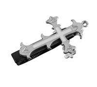 Y2kBarrettes y2kHair Clip Cruces Clip de pelo Cruces Barrettes Flequillo de Punk de Goth de pelo y2kBobby Pin(White)