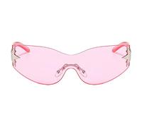 Y2Kk - Lentes de sol para mujer | Lentes de sol Y2K envolventes sin marco - Mujeres Hombres 2000s Shield Shades Outdoor Star Sun Glasses Keloc