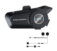 Y50 - Casco de moto con auricular Bluetooth, Y50 - Auriculares para cascos de moto para persona individual inalámbricos 5.3 - Impermeable IPX6 - Cancelación de ruido - Casco-Moto-Auriculares-Auricular