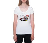 Ya Casi Lo Tenía Camiseta De Manga Corta Blanca con Cuello Redondo para Mujer T-Shirt Short Sleeve White Crewneck tee For Women