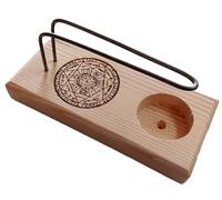 YA-DECOREGALOS Quemador de Incienso de Madera con Símbolo de los 7 Arcángeles, Soporte para Palo Santo