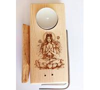 YA-DECOREGALOS Quemador de Incienso de Madera Natural Hecho a Mano con para Palo Santo,/inciensos/Conos o Atados con Vela de Té, Palo Santo y Varillas Metálicas, Diseño Ypga Meditación.