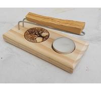 YA-DECOREGALOS Quemador de Madera para Palo Santo e Incienso, Diseño Árbol de la Vida, con Portavelas y Varillas Metálicas y Palo Santo, Elimina y purifica Espacios