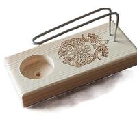 YA-DECOREGALOS Soporte para Incienso de Madera Natural con Símbolo de Odín, Portavelas Decorativo, Quemador de Palo Santo, inciensos, Sahumerios, Hecho artesanalmente.