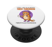 Ya Estoy Cansado mañana Fibromialgia Conciencia Fibro PopSockets PopGrip Adhesivo